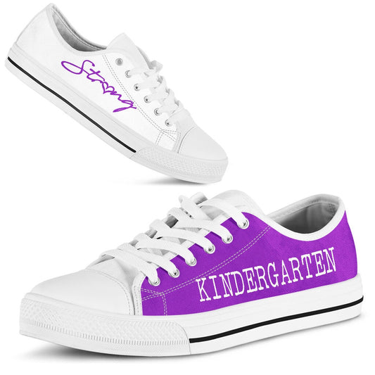 Kindergarten Strong Purple White Shoes, Teacher Shoes, Low Top Sneakers