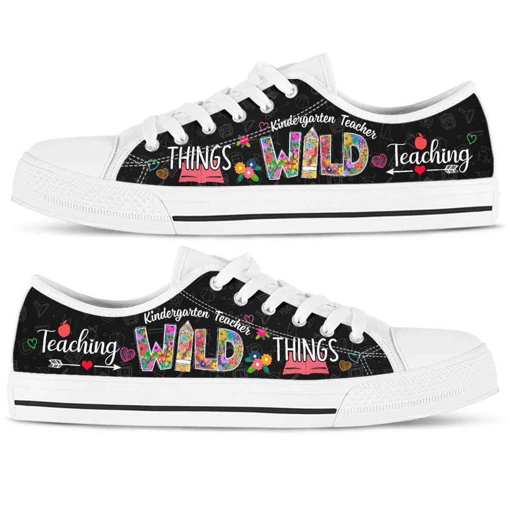 Kindergarten Teacher Teaching Wild Things Low Top Shoes, Teacher Shoes, Low Top Sneakers