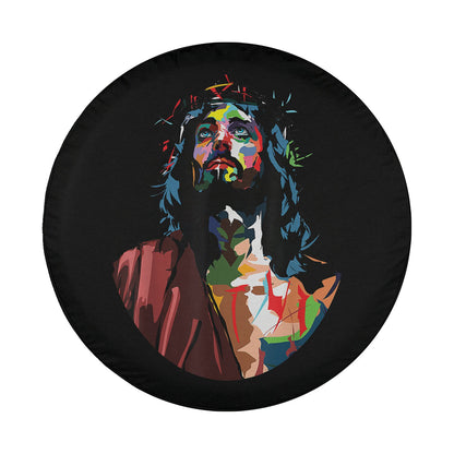King Jesus Christ Sweet Face Image Spare Tire Cover - Religious Christian Spare Tire Cover