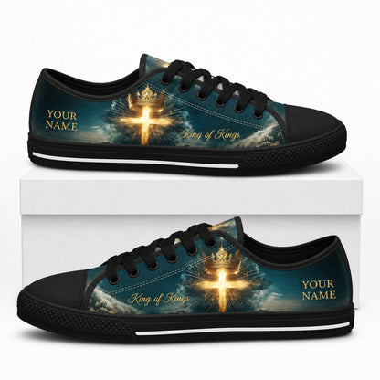 King Of Kings Cross Classic Personalized Low Top Shoes box black  