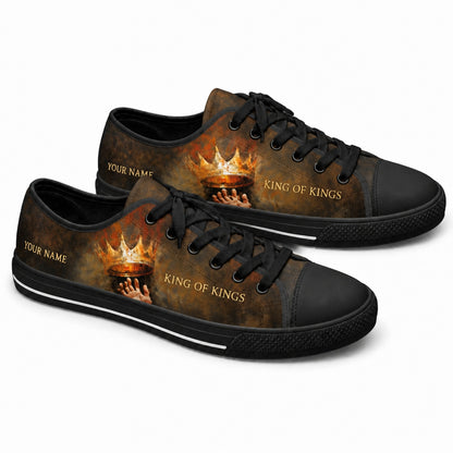 King Of Kings Design Graphic Low Top Shoes black shoes    