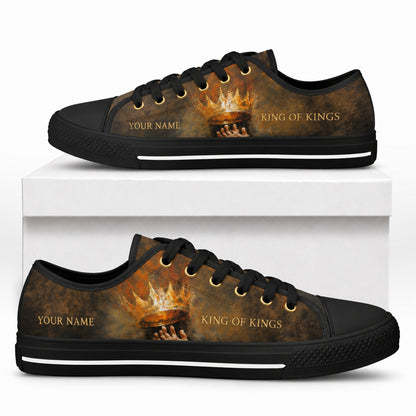 King Of Kings Design Graphic Low Top Shoes box black    