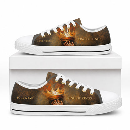 King Of Kings Design Graphic Low Top Shoes box white    