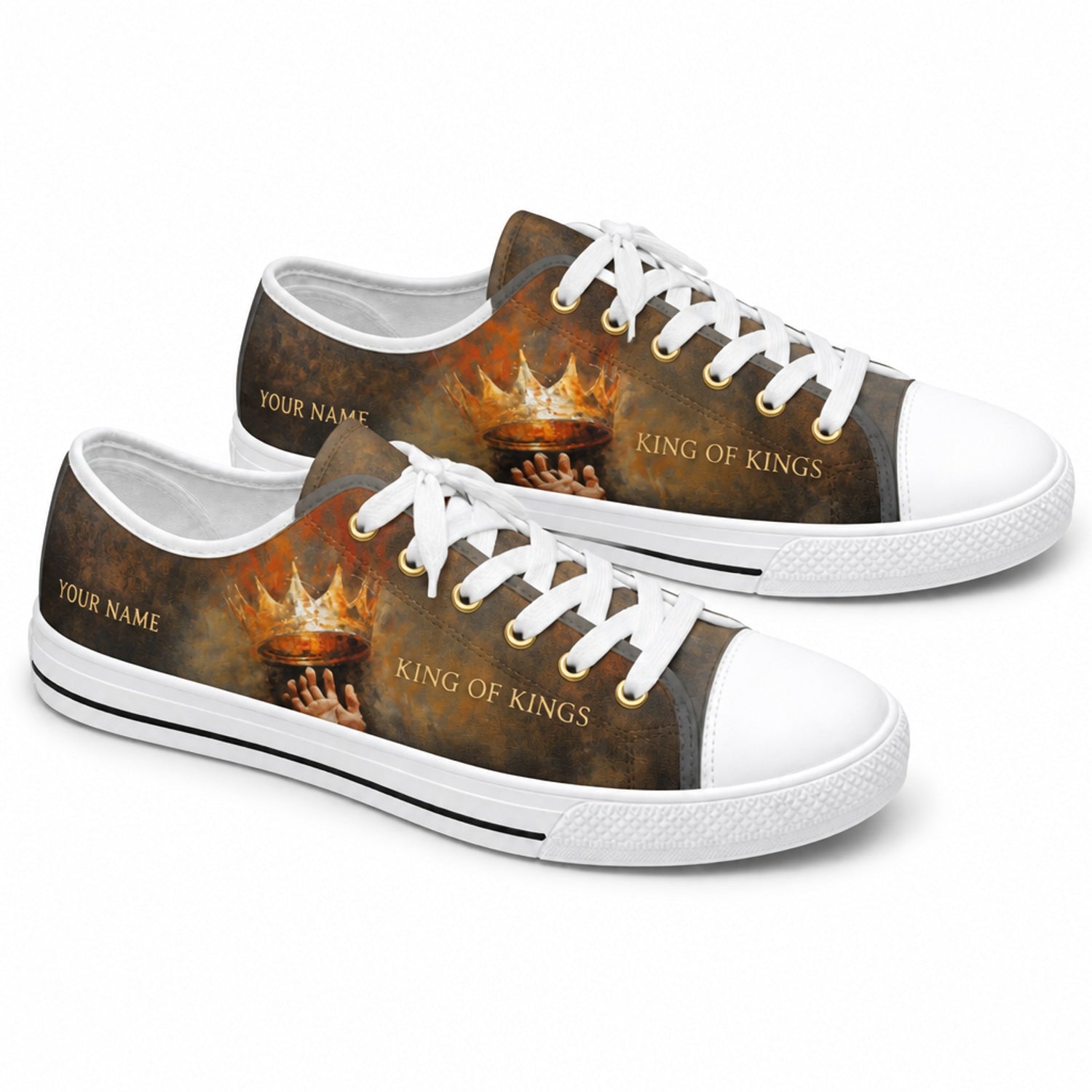 King Of Kings Design Graphic Low Top Shoes        