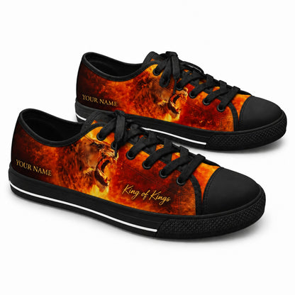 King Of Kings Lion Graphic Low Top Shoes black shoes    