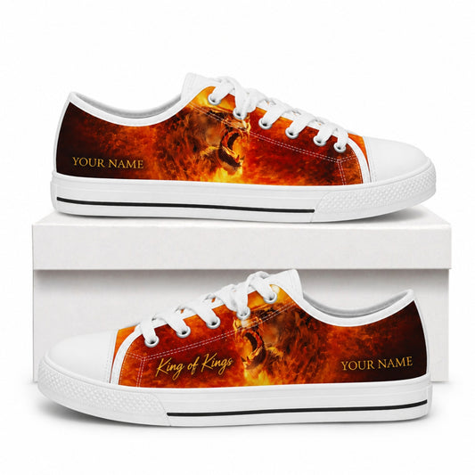King Of Kings Lion Graphic Low Top Shoes box white    