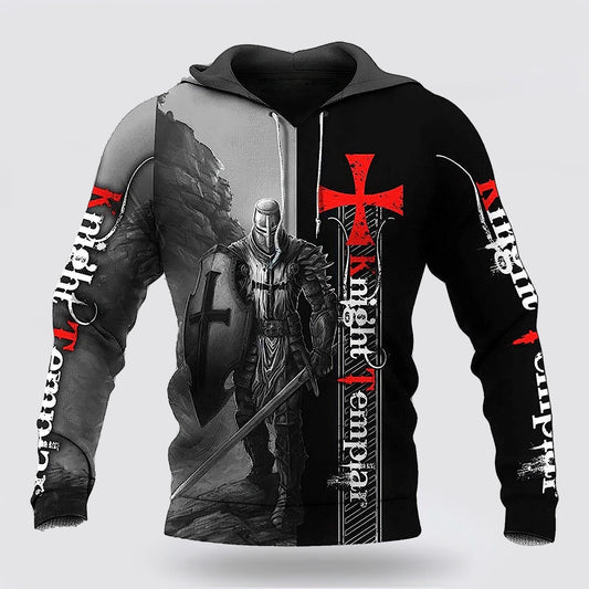 Knight Templar Cross Warrior 3d Hoodies For Women Men - Christian Apparel Hoodies