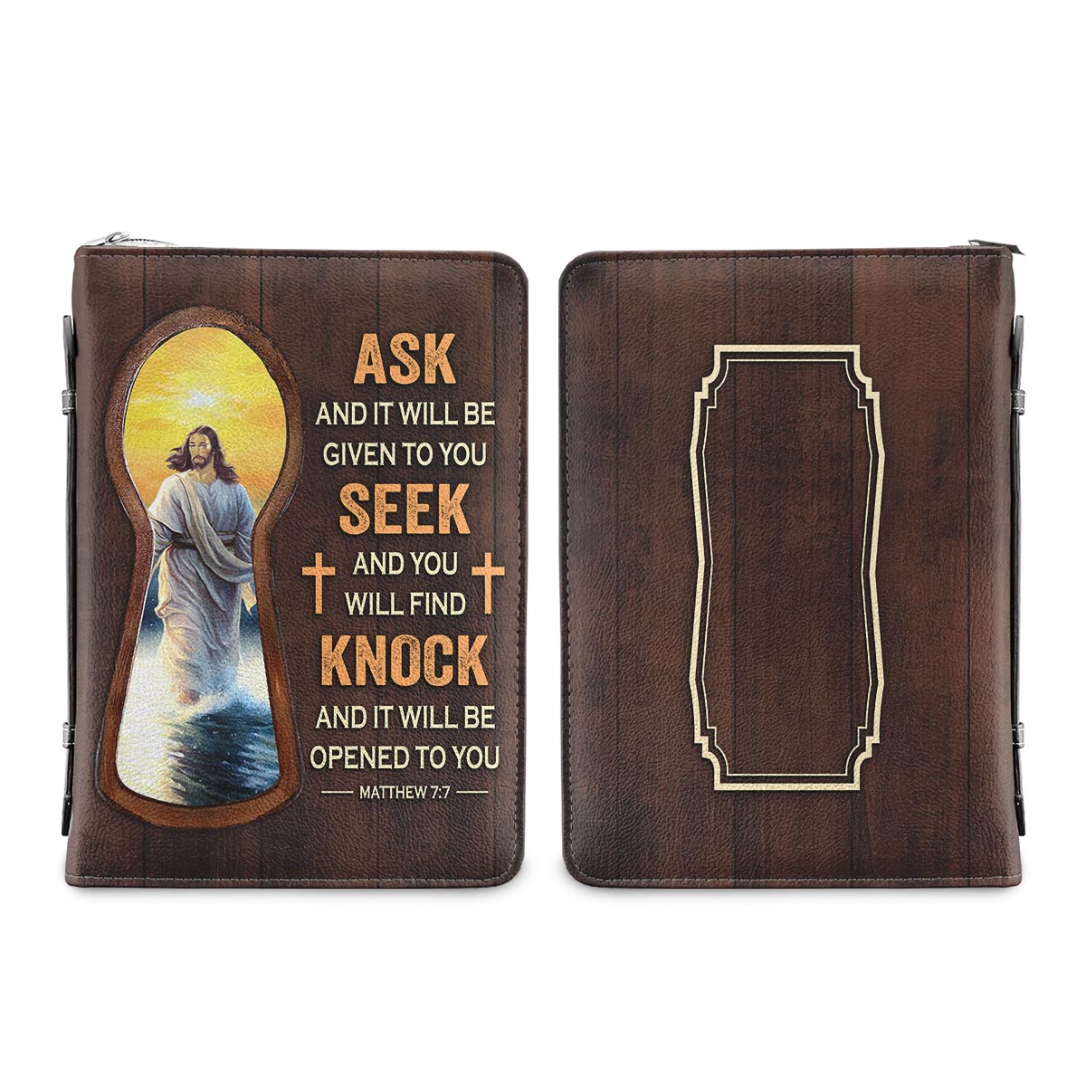 Knock And It Will Be Opened To You Matthew 7 7 Jesus Personalized Bible Cover - Christian Bible Covers For Women