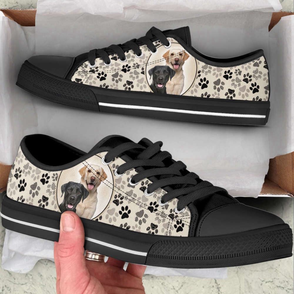 Labrador Retriever Dog Lover Pattern Brown Low Top Shoes Canvas Sneakers, Dog Printed Shoes, Canvas Shoes For Men, Women