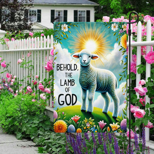 Lamb Easter Day Behold The Lamb Of God Flag - Religious House Flags