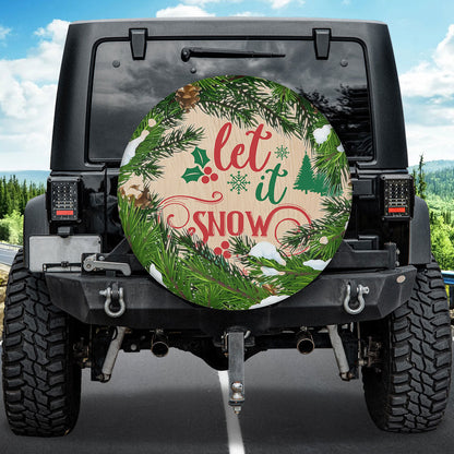 Let It Snow Christmas Wreath Spare Tire Cover - Christian Tire Cover
