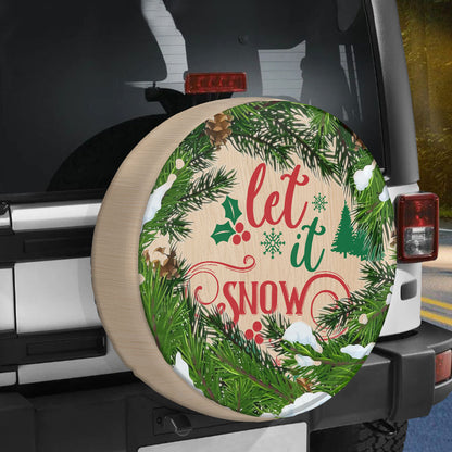 Let It Snow Christmas Wreath Spare Tire Cover - Christian Tire Cover