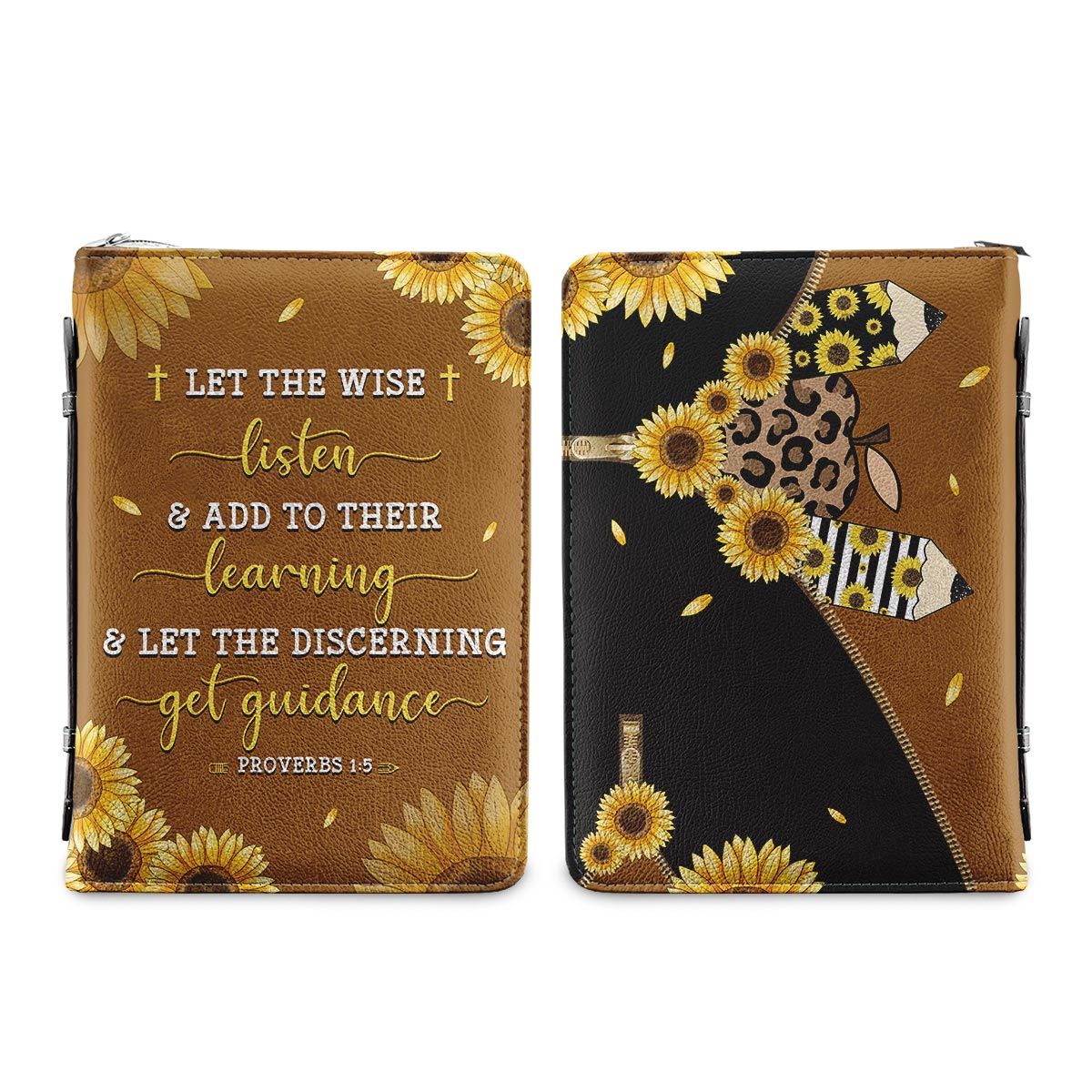 Let The Wise Listen And Add To Their Learning And Let The Discerning Get Guidance Proverbs 1 5 Personalized Bible Cover