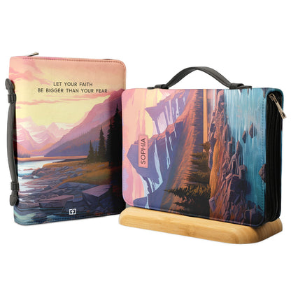 Let Your Faith Be Bigger Than Your Fear Glacier Personalized Bible Cover - Christian Bible Covers For Women