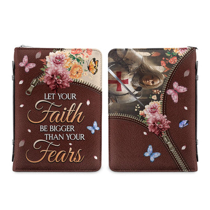 Let Your Faith Be Bigger Than Your Fear Knights Templar Personalized Bible Cover - Christian Bible Covers For Women