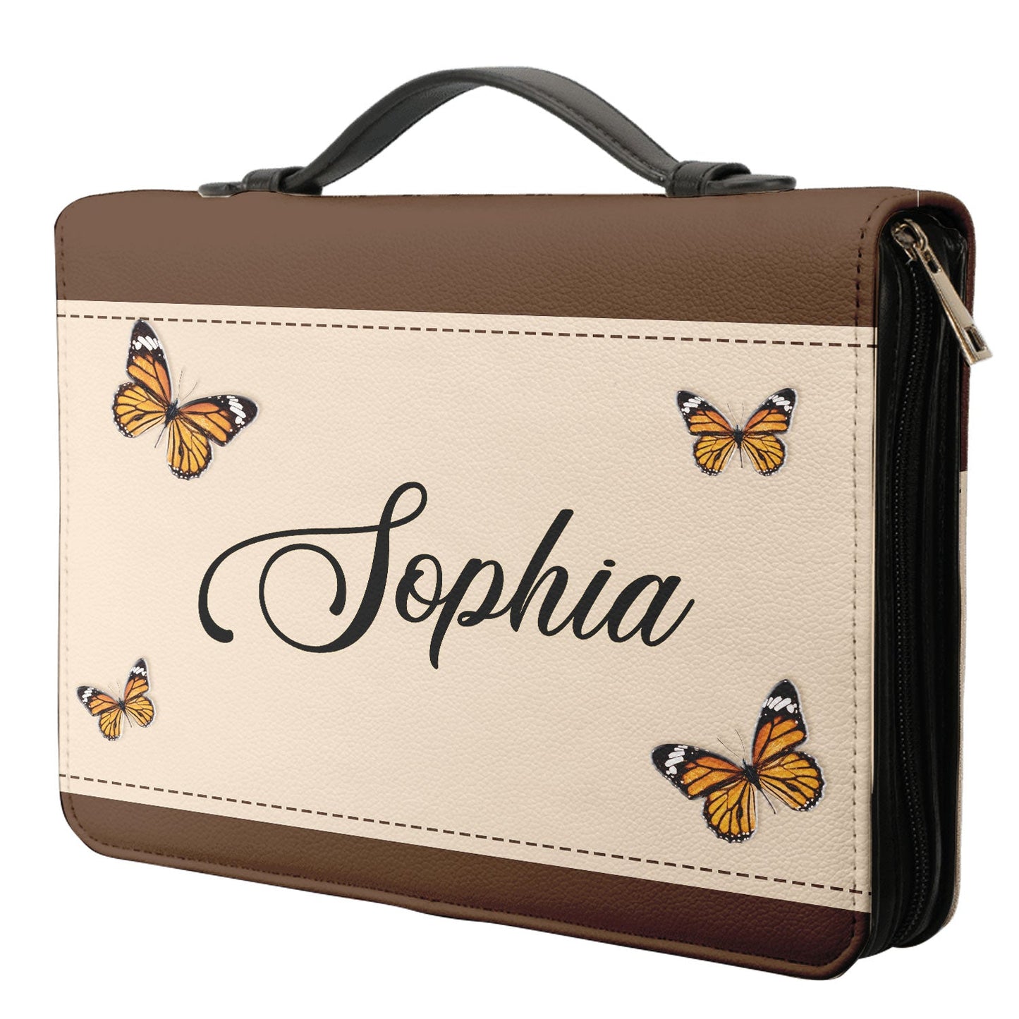 Let Your Faith Be Bigger Than Your Fear Lion Butterfly Personalized Bible Cover - Christian Bible Covers For Women