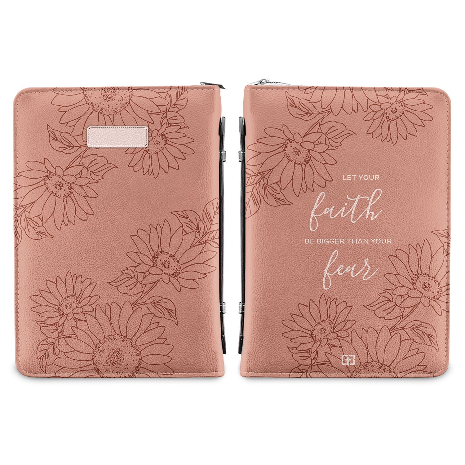 Let Your Faith Be Bigger Than Your Fear Sunflower Personalized Bible Cover - Christian Bible Covers For Women