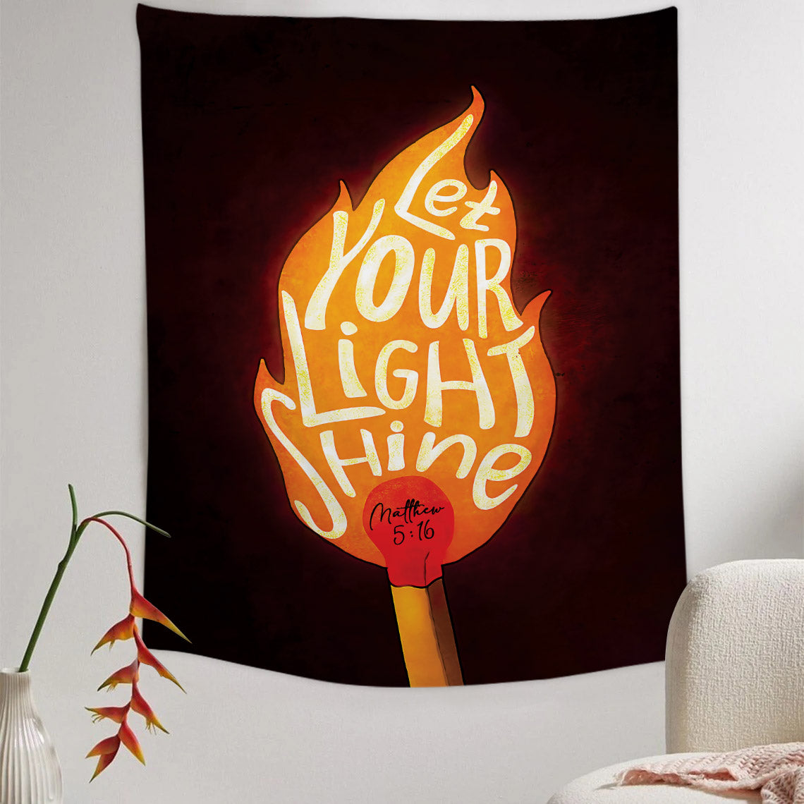 Let Your Light Shine Canvas Tapestry - Christian Tapestry - Bible Verse Tapestry