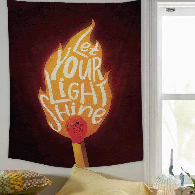 Let Your Light Shine Canvas Tapestry - Christian Tapestry - Bible Verse Tapestry