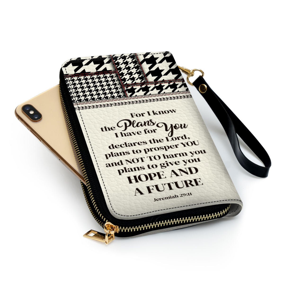 Life Is Good Because God Is Great Personalized Leather Clutch Purse For Christian Women - Christian Gifts For Religious Women