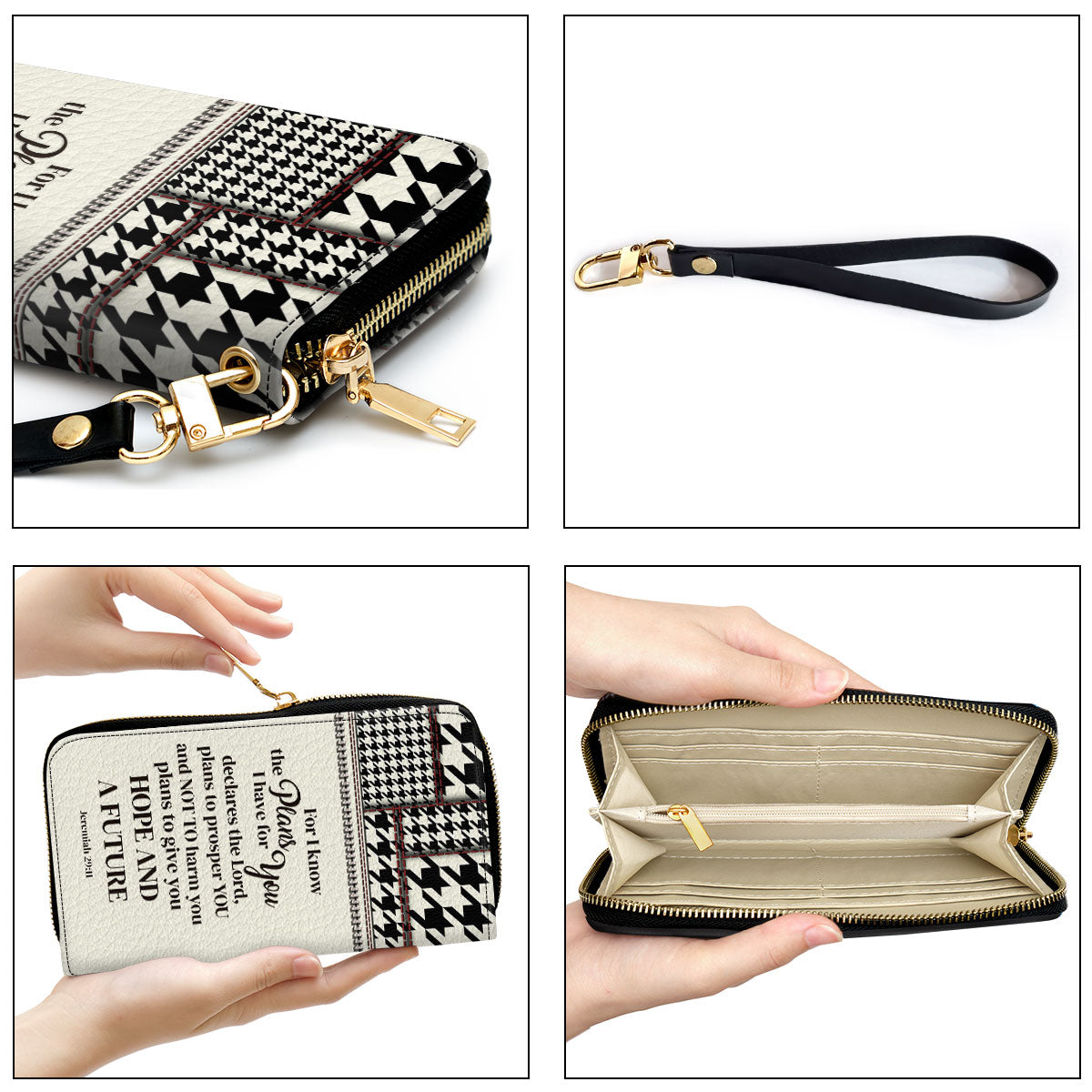 Life Is Good Because God Is Great Personalized Leather Clutch Purse For Christian Women - Christian Gifts For Religious Women