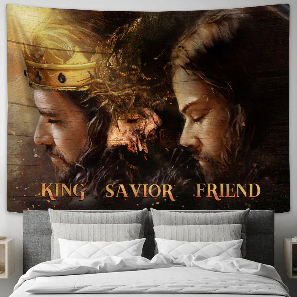 Life Of Jesus, King, Savior, Friend Tapestry - Christian Wall Tapestries