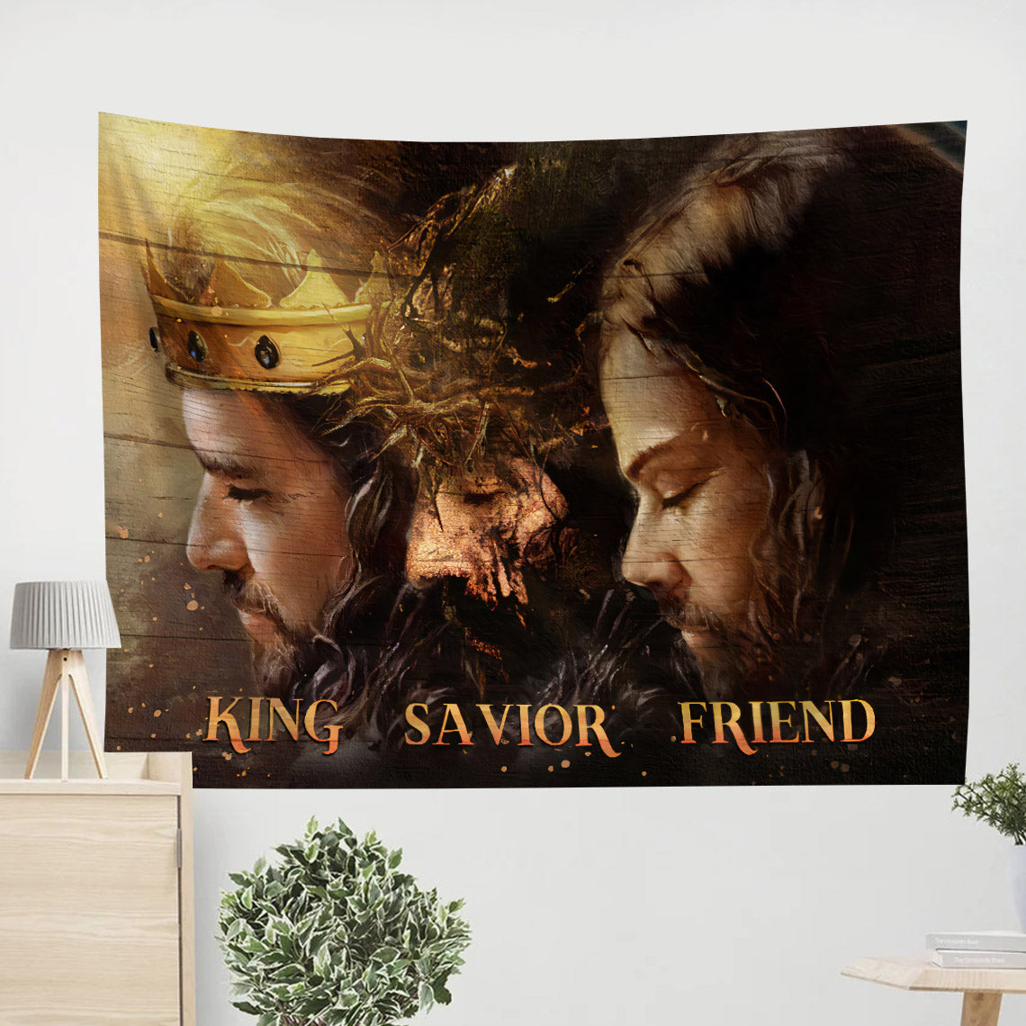 Life Of Jesus, King, Savior, Friend Tapestry - Christian Wall Tapestries