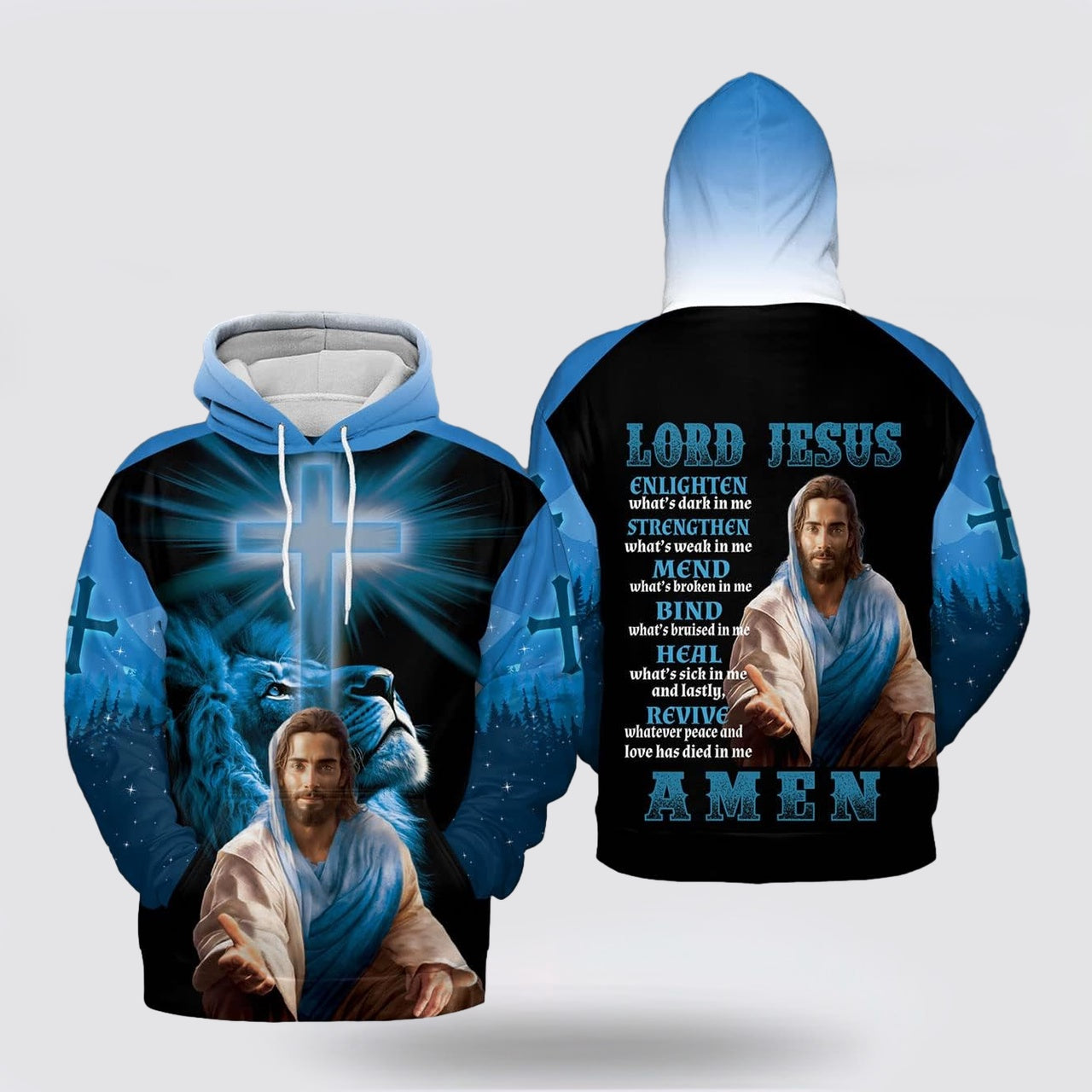 Lion Lord Jesus Enlighten What's Dark In Me Amen 3d Hoodies For Women Men - Christian Apparel HoodiesLion Lord Jesus Enlighten What's Dark In Me Amen 3d Hoodies For Women Men - Christian Apparel Hoodies