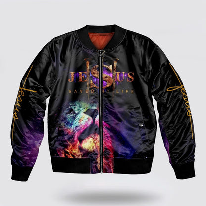 Lion Of Judah Jesus Saved My Life Bomber Jacket - Jesus Shirt for Men Women