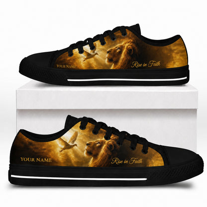 Lion And Dove Classic Personalized Low Top Shoes box black    