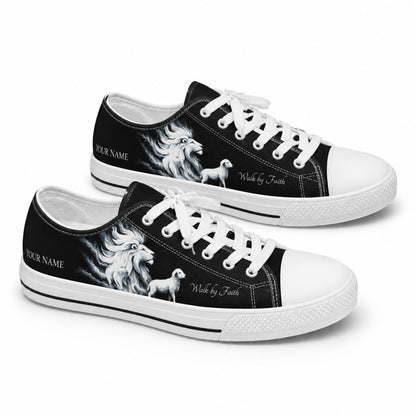 Lion And Lamb Classic Personalized Low Top Shoes        