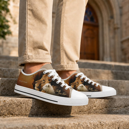 Lion And Lamb Faith Graphic Personalized Low Top Shoes Life style  