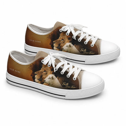 Lion And Lamb Faith Graphic Personalized Low Top Shoes      