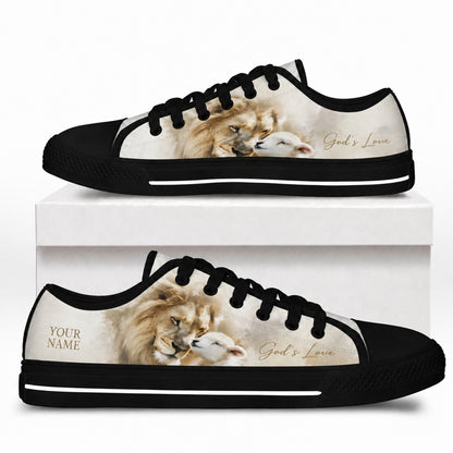 Lion And Lamb Graphic Low Top Shoes box black      