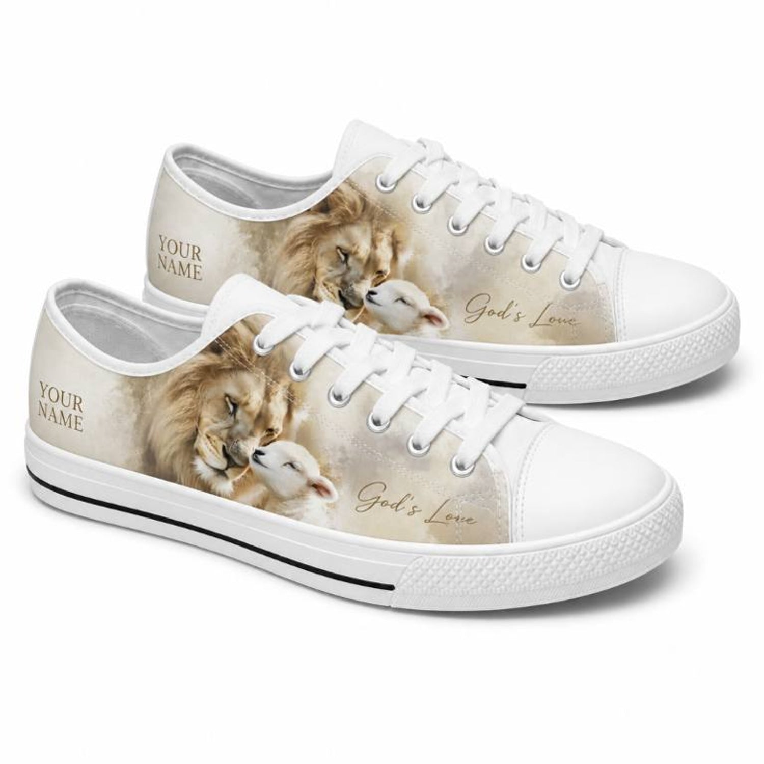 Lion And Lamb Graphic Low Top Shoes          
