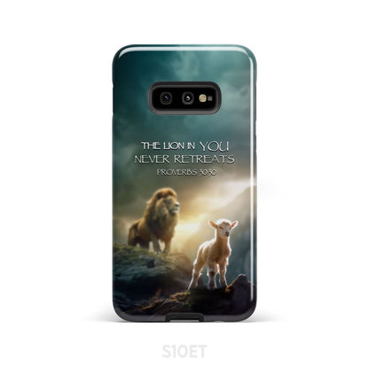 Lion And Lamb Proverbs 3030 The Lion In You Never Retreats Phone Case - Christian Gifts for Women
