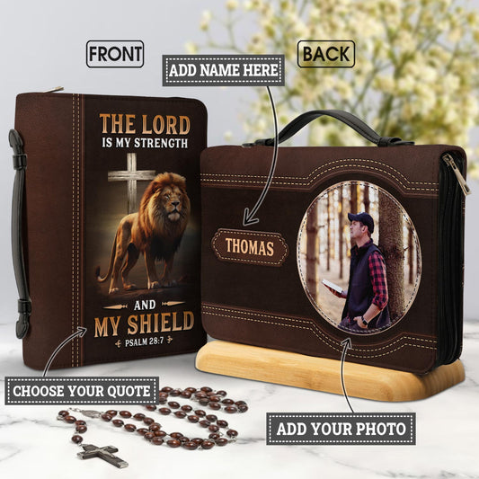Lion Cross Faith Personalized Bible Cover - Christian Bible Covers For Women