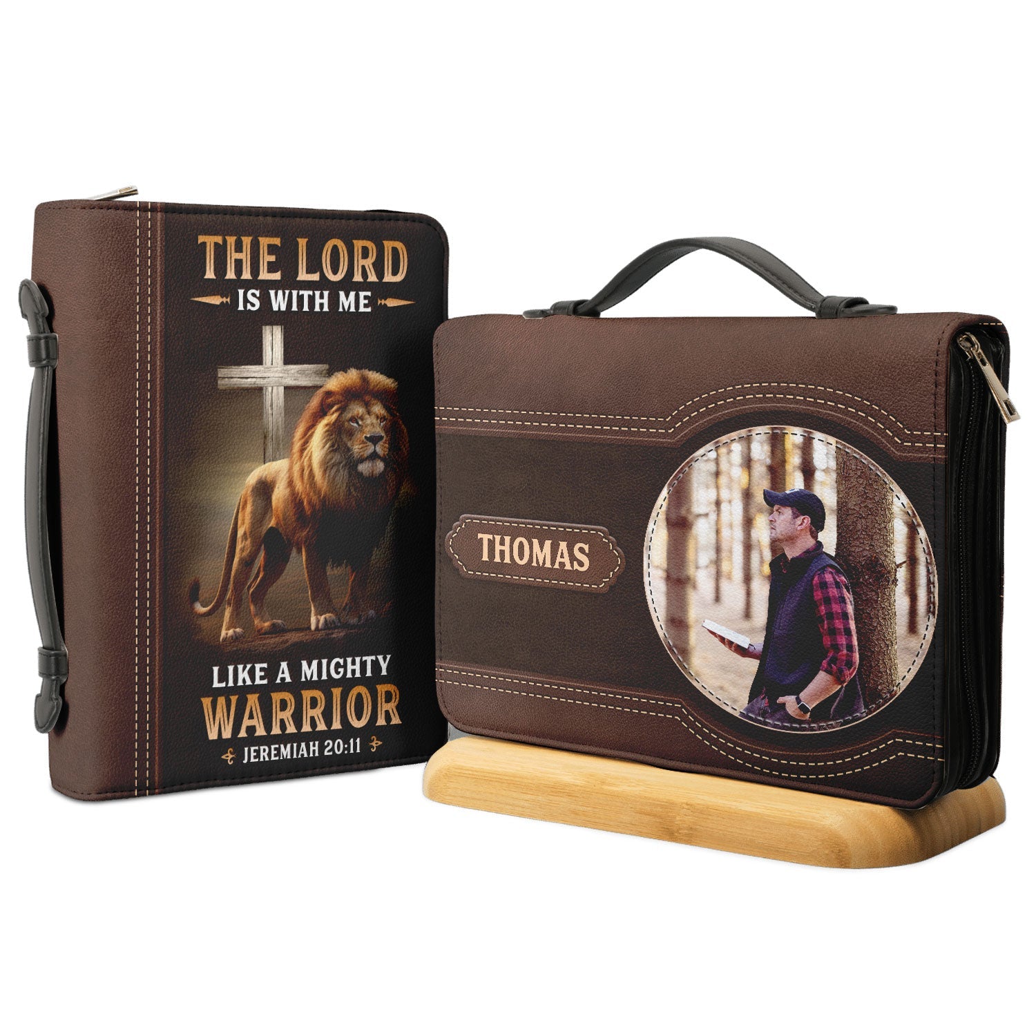 Lion Cross Faith Personalized Bible Cover - Christian Bible Covers For Women