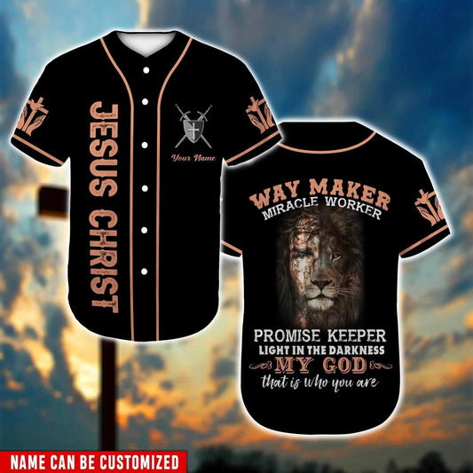 Lion My God Custom Baseball Jersey - Personalized Jesus Baseball Jersey For Men and Women