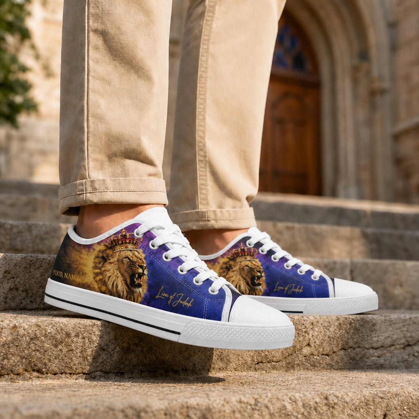 Lion Of Judah Graphic Personalized Low Top Shoes Life style    