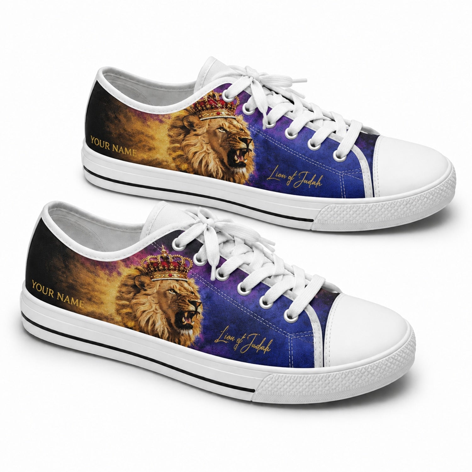 Lion Of Judah Graphic Personalized Low Top Shoes        