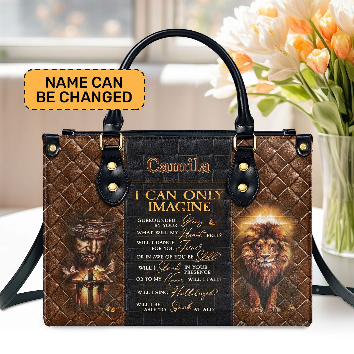Lion Of Judah Jeus I Can Only Imagine Personalized Leather Handbag - Jesus Handbag