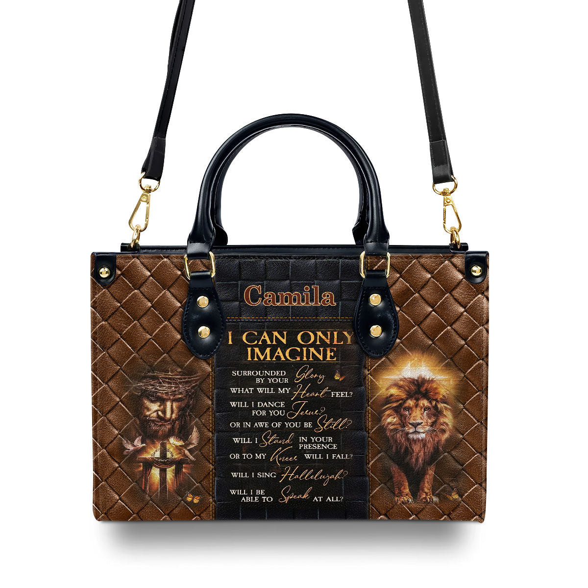 Lion Of Judah Jeus I Can Only Imagine Personalized Leather Handbag - Jesus Handbag