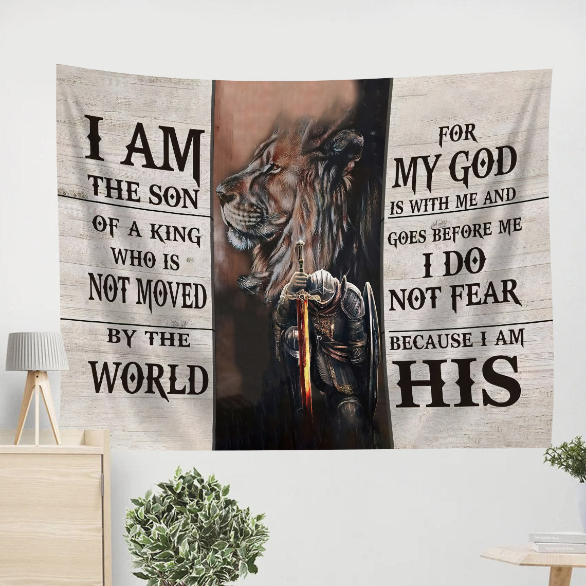 Lion Warrior I A The Son Of A King Tapestry - Christian Tapestry Wall Hanging