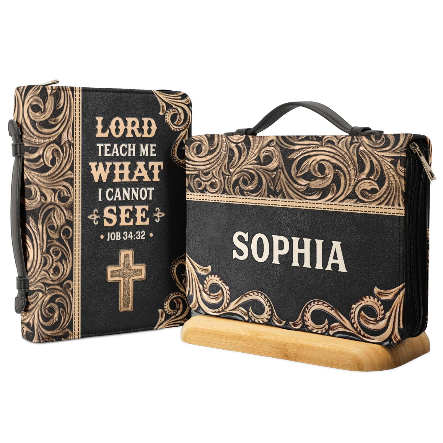 Lord Teach Me What I Cannot See Job 34 32 Personalized Bible Cover - Christian Bible Covers For Women
