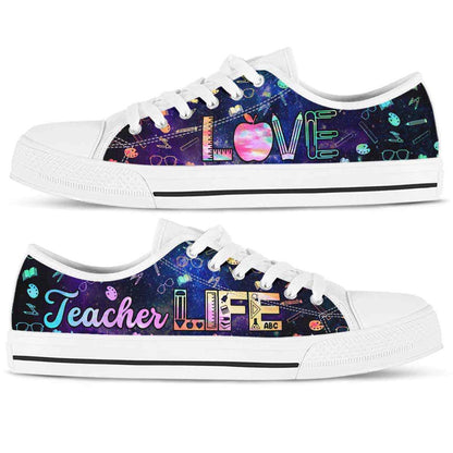 Love Teacher Life Low Top Shoes, Teacher Shoes, Low Top Sneakers
