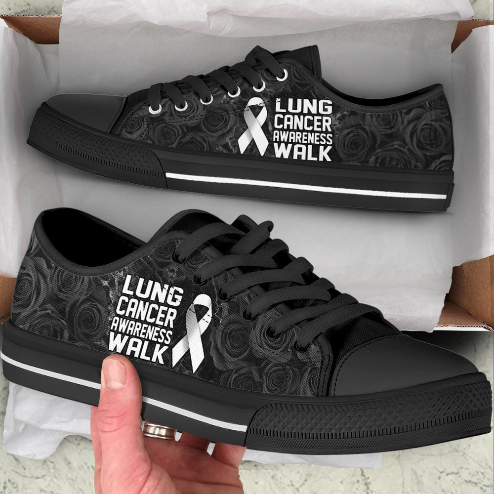 Lung Cancer Shoes Awareness Walk Low Top Shoes, Breast Cancer Awareness Shoes