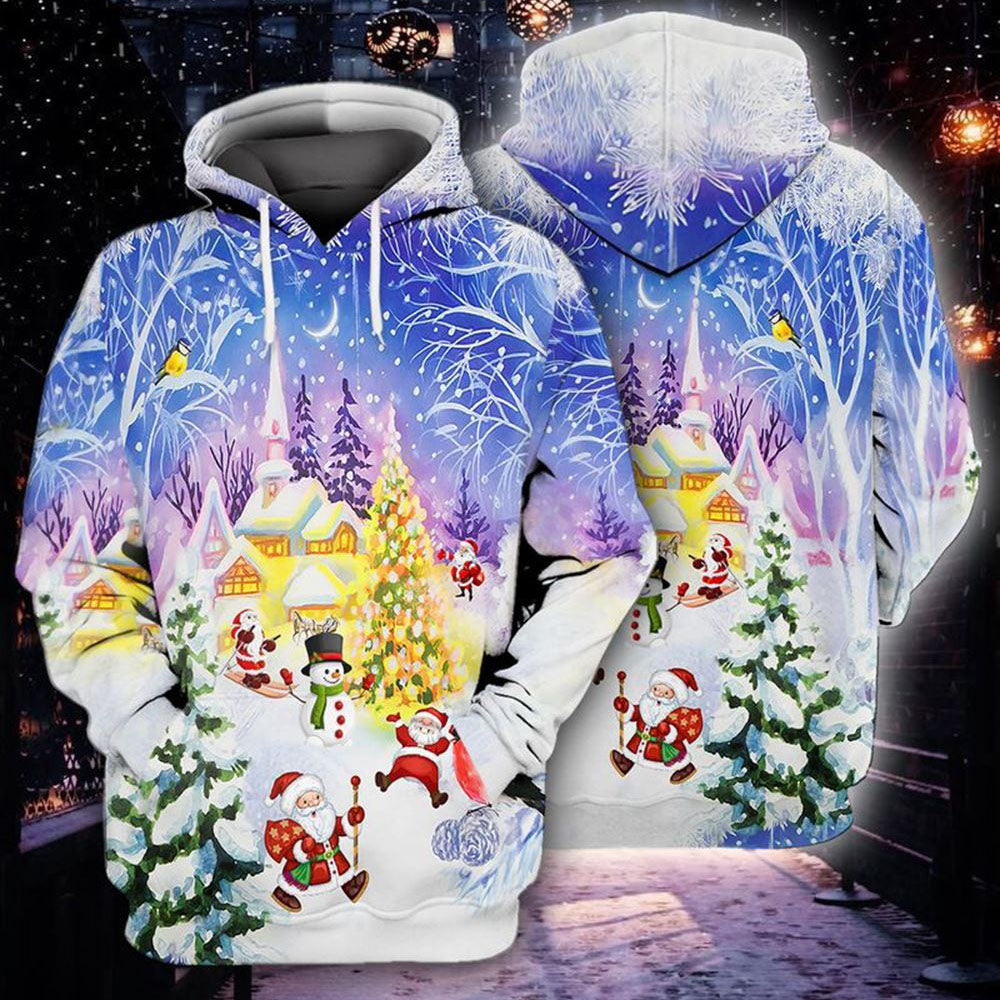 Merry Christmas All Over Print 3D Hoodie For Men And Women, Christmas Gift, Warm Winter Clothes, Best Outfit Christmas