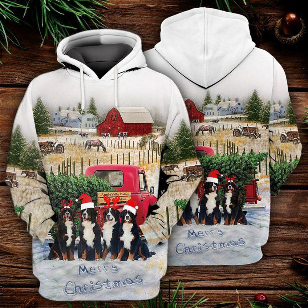 Merry Christmas All Over Print 3D Hoodie For Men And Women, Best Gift For Dog lovers, Best Outfit Christmas