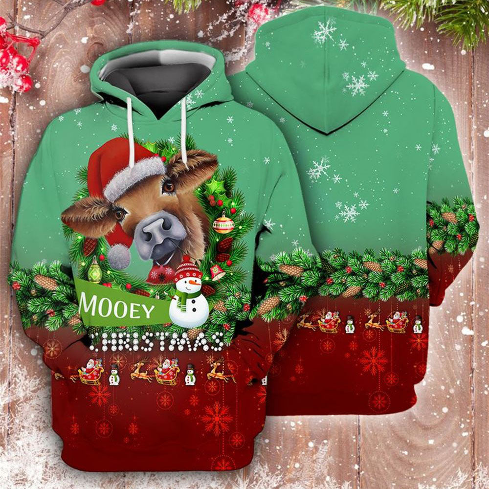 Mooey Christmas All Over Print 3D Hoodie For Men And Women, Christmas Gift, Warm Winter Clothes, Best Outfit Christmas
